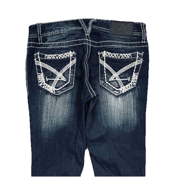 Amethyst Skinny Leg Jeans 3 Tall (27x31.5) Blue Distressed Embroidered Juniors - Picture 8 of 9